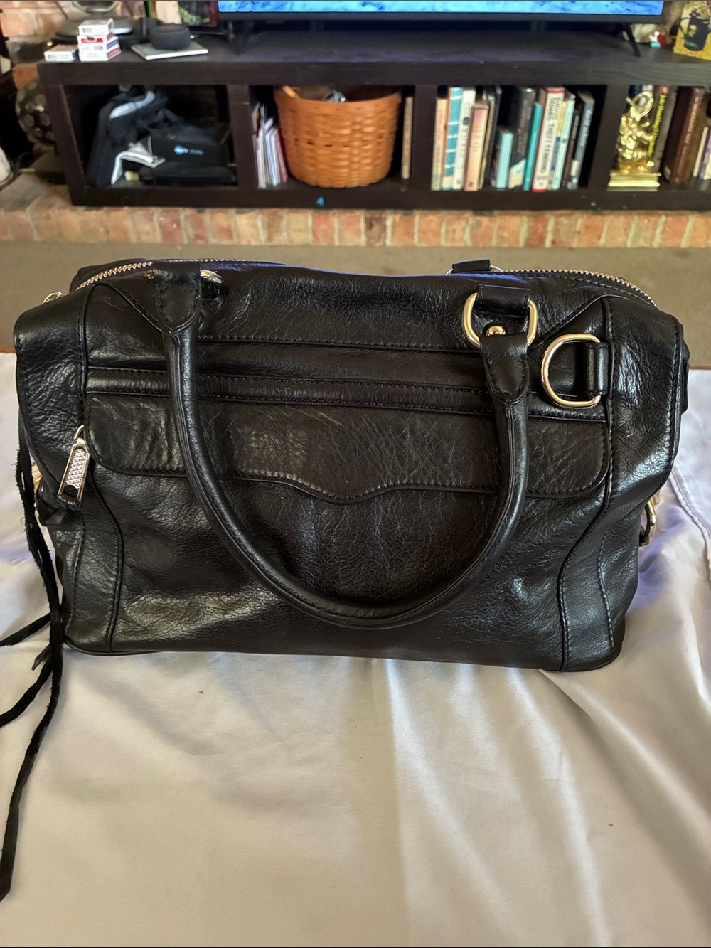 Rebecca Minkoff Black Leather Satchel Handbag